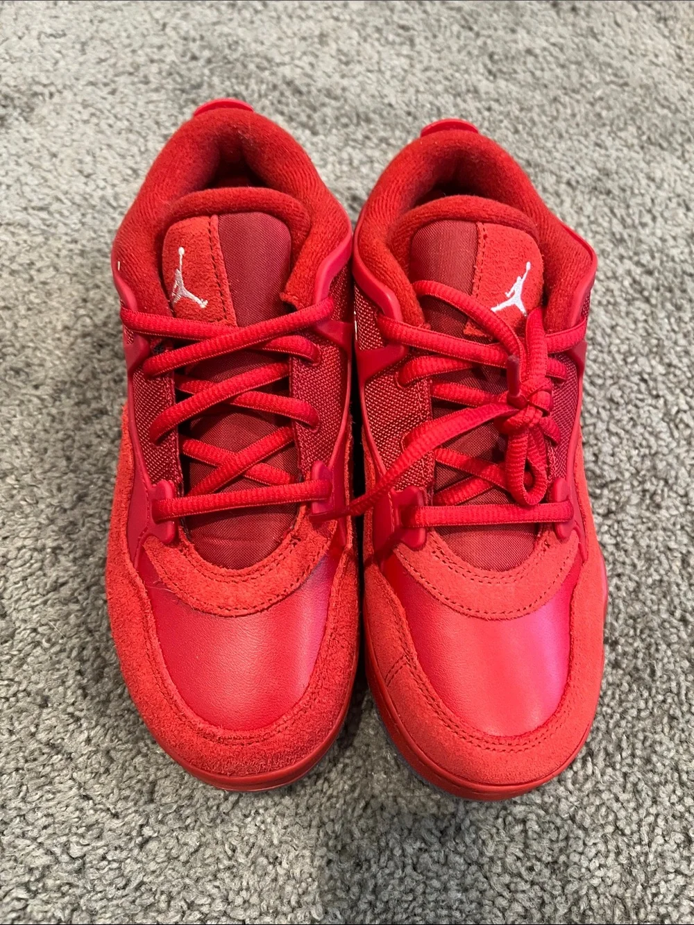 Jordan Kids Red Low-Top Sneakers with White Jumpman